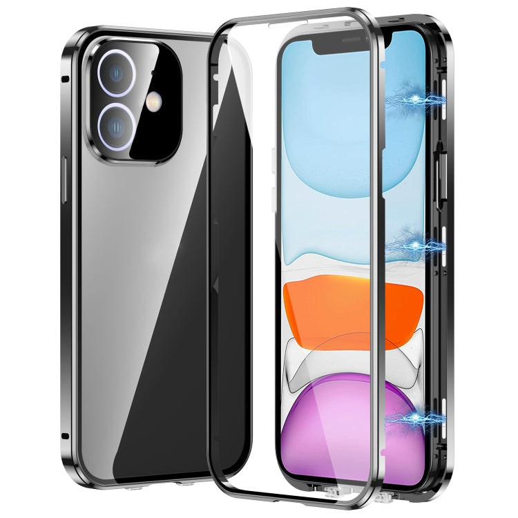 Magnetic Double-buckle HD Tempered Glass Phone Case, For iPhone 12 Pro Max, For iPhone 12 Pro, For iPhone 11 Pro Max, For iPhone 11, For iPhone 11 Pro