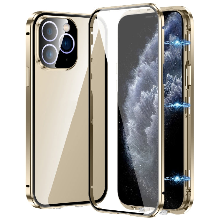 Magnetic Double-buckle HD Tempered Glass Phone Case, For iPhone 12 Pro Max, For iPhone 12 Pro, For iPhone 11 Pro Max, For iPhone 11, For iPhone 11 Pro