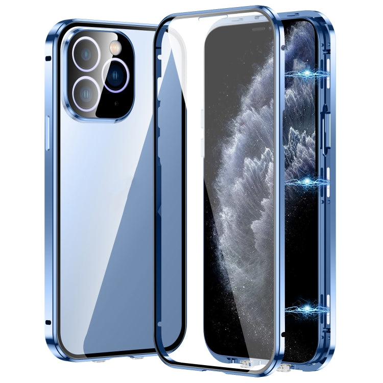 Magnetic Double-buckle HD Tempered Glass Phone Case, For iPhone 12 Pro Max, For iPhone 12 Pro, For iPhone 11 Pro Max, For iPhone 11, For iPhone 11 Pro