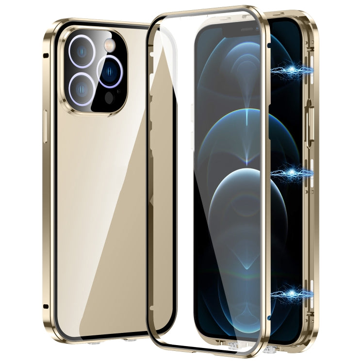 Magnetic Double-buckle HD Tempered Glass Phone Case, For iPhone 12 Pro Max, For iPhone 12 Pro, For iPhone 11 Pro Max, For iPhone 11, For iPhone 11 Pro