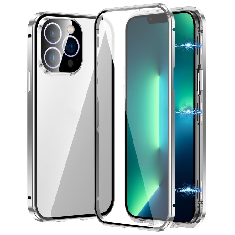 Magnetic Double-buckle HD Tempered Glass Phone Case, For iPhone 15 Plus, For iPhone 15, For iPhone 13 Pro Max, For iPhone 13 Pro, For iPhone 13, For iPhone 12