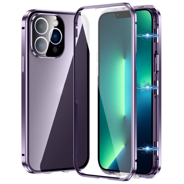 Magnetic Double-buckle HD Tempered Glass Phone Case, For iPhone 15 Plus, For iPhone 15, For iPhone 13 Pro Max, For iPhone 13 Pro, For iPhone 13, For iPhone 12