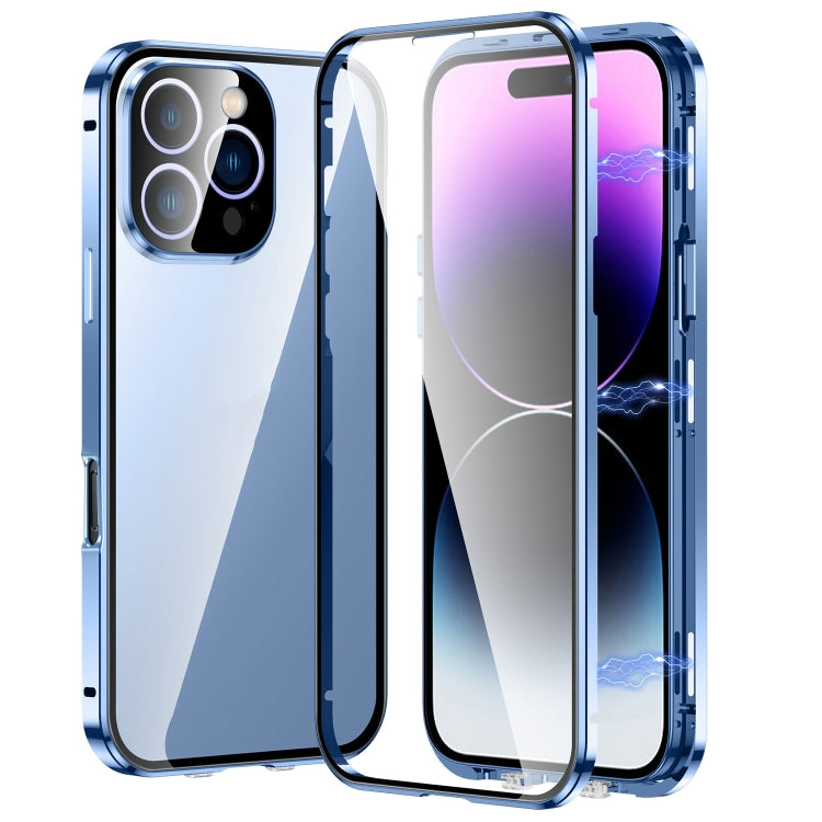 Magnetic Double-buckle HD Tempered Glass Phone Case, For iPhone 16 Pro Max, For iPhone 16 Pro, For iPhone 16 Plus, For iPhone 16, For iPhone 15 Pro Max, For iPhone 15 Pro