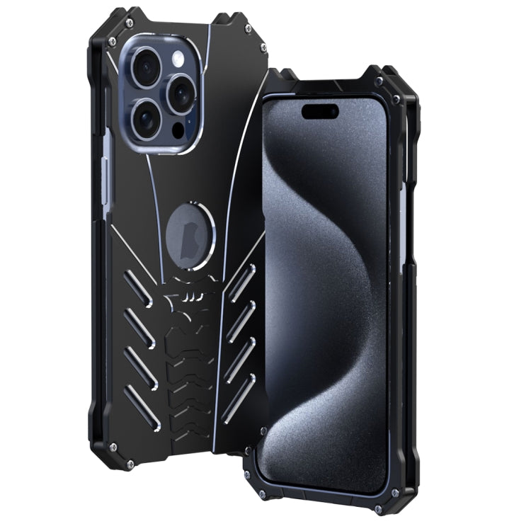 R-JUST Batman Hollow Metal Phone Protective Case, For iPhone 16 Pro Max, For iPhone 16 Pro, For iPhone 16 Plus, For iPhone 16, For iPhone 15 Pro Max, For iPhone 15 Pro, For iPhone 15 Plus, For iPhone 15