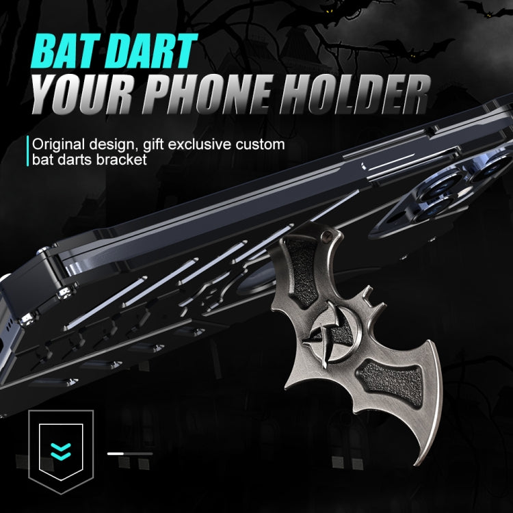 R-JUST Batman Hollow Metal Phone Protective Case, For iPhone 16 Pro Max, For iPhone 16 Pro, For iPhone 16 Plus, For iPhone 16, For iPhone 15 Pro Max, For iPhone 15 Pro, For iPhone 15 Plus, For iPhone 15