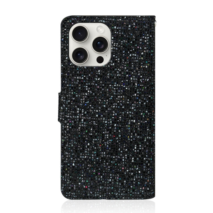 Glitter Powder Filp Leather Phone Case, For iPhone 16 Pro Max, For iPhone 16 Pro, For iPhone 16 Plus, For iPhone 16, For iPhone 15 Pro Max, For iPhone 15 Pro