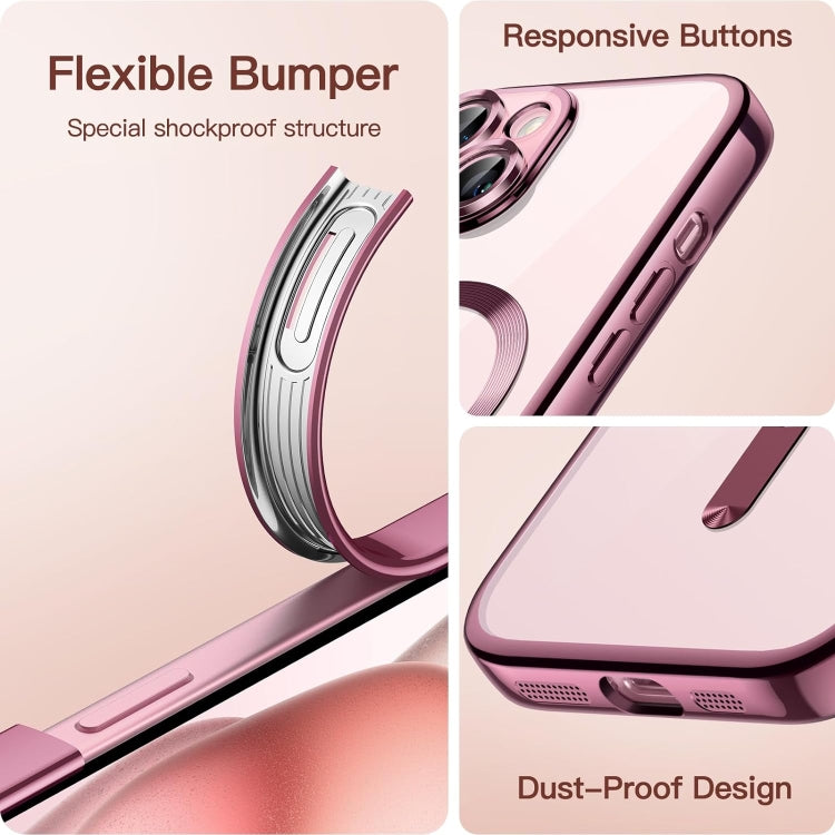 Transparent Electroplated Magsafe Magnetic TPU Phone Case, For iPhone 15 Plus, For iPhone 14 Plus, For iPhone 14, For iPhone 14 Pro, For iPhone 14 Pro Max