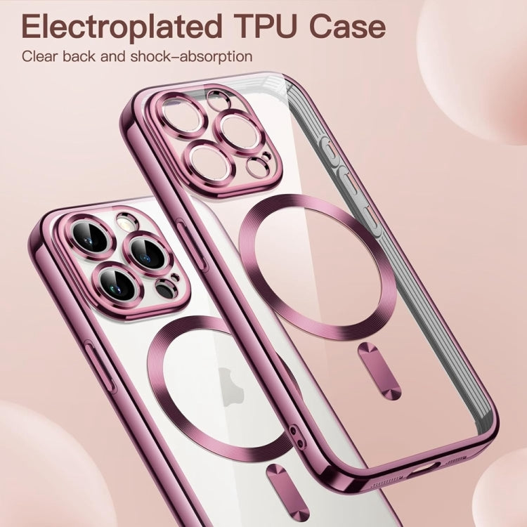 Transparent Electroplated Magsafe Magnetic TPU Phone Case, For iPhone 16 Pro Max, For iPhone 16 Pro, For iPhone 16, For iPhone 15 Pro Max, For iPhone 15 Pro, For iPhone 15