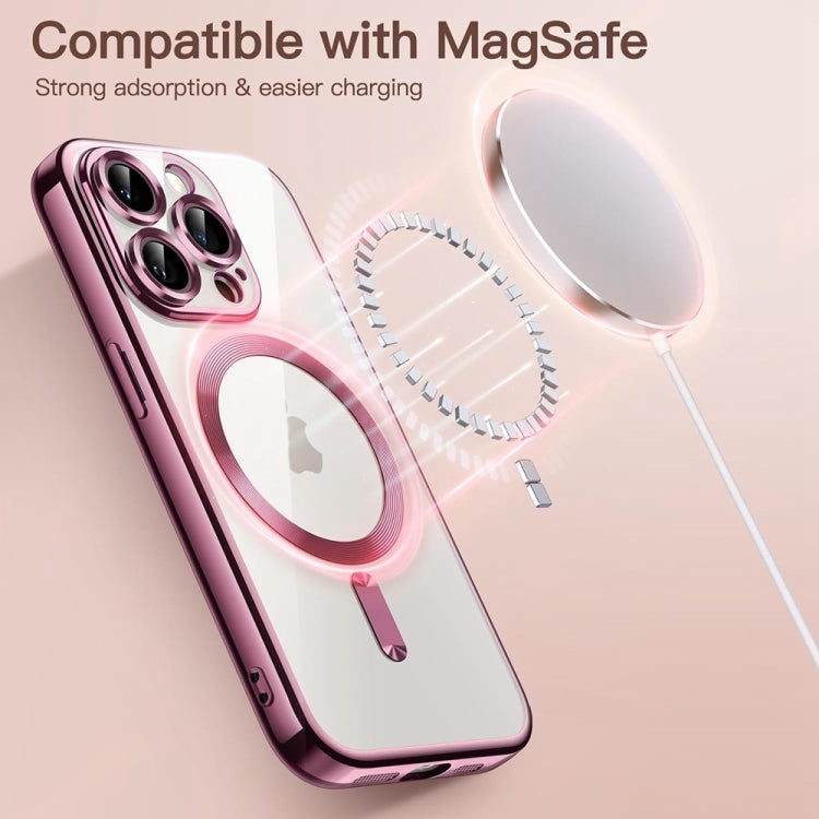 Transparent Electroplated Magsafe Magnetic TPU Phone Case, For iPhone 16 Pro Max, For iPhone 16 Pro, For iPhone 16, For iPhone 15 Pro Max, For iPhone 15 Pro, For iPhone 15