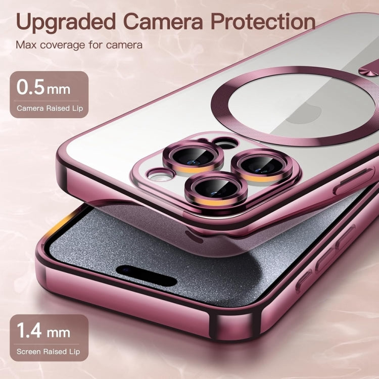 Transparent Electroplated Magsafe Magnetic TPU Phone Case, For iPhone 16 Pro Max, For iPhone 16 Pro, For iPhone 16, For iPhone 15 Pro Max, For iPhone 15 Pro, For iPhone 15