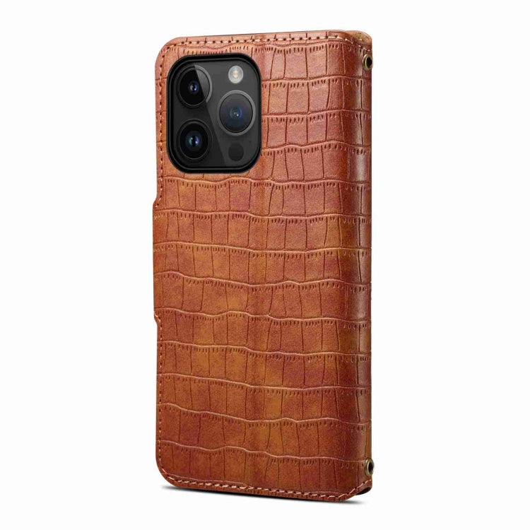 Denior Crocodile Texture Oil Edge Leather Phone Case, For iPhone 12 Pro Max, For iPhone 12 Pro, For iPhone 11 Pro Max, For iPhone 11, For iPhone 11 Pro