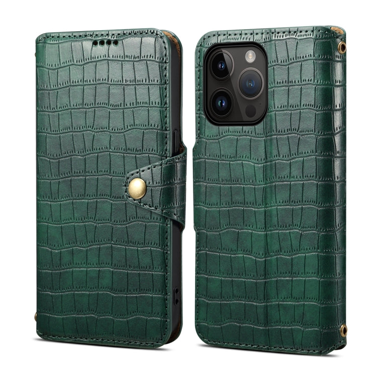 Denior Crocodile Texture Oil Edge Leather Phone Case, For iPhone 12 Pro Max, For iPhone 12 Pro, For iPhone 11 Pro Max, For iPhone 11, For iPhone 11 Pro