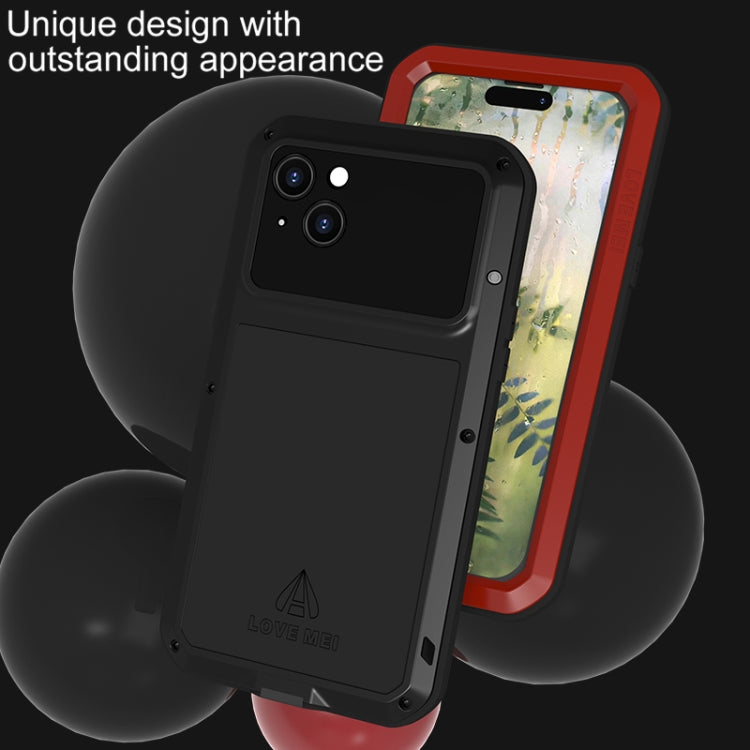 LOVE MEI Metal Shockproof Life Waterproof Dustproof Phone Case, For iPhone 15 Plus, For iPhone 15