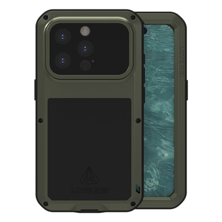 LOVE MEI Metal Shockproof Life Waterproof Dustproof Phone Case, For iPhone 16 Pro Max, For iPhone 16 Pro, For iPhone 16, For iPhone 15 Pro Max, For iPhone 15 Pro