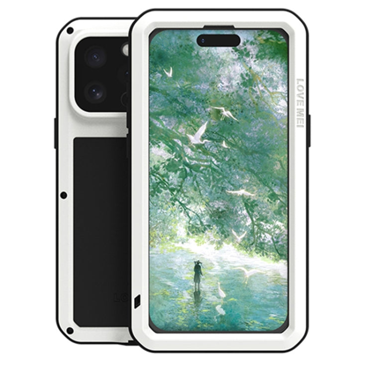 LOVE MEI Metal Shockproof Life Waterproof Dustproof Phone Case, For iPhone 16 Pro Max, For iPhone 16 Pro, For iPhone 16, For iPhone 15 Pro Max, For iPhone 15 Pro