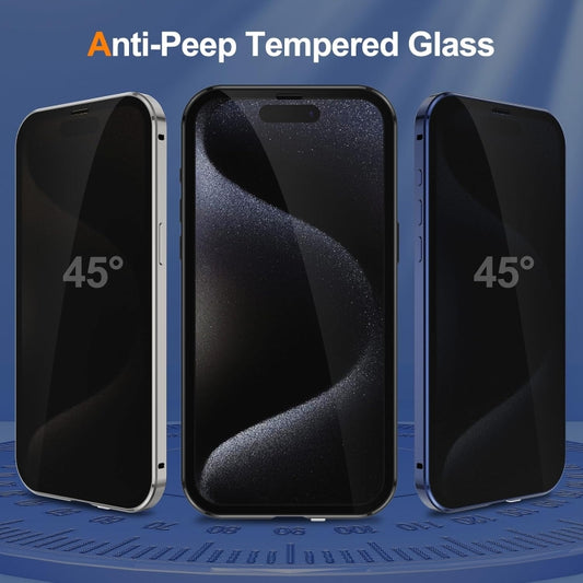 Anti-peeping Magnetic Double-sided Tempered Glass Phone Case, For iPhone 16 Pro Max, For iPhone 16 Pro, For iPhone 16 Plus, For iPhone 16, For iPhone 15 Pro Max, For iPhone 15 Pro