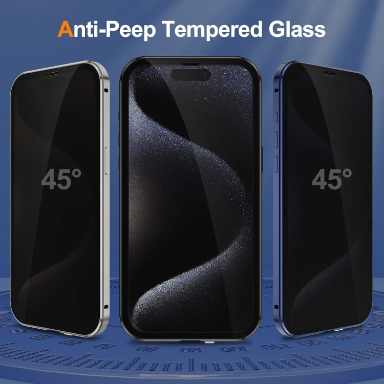 Anti-peeping Magnetic Double-sided Tempered Glass Phone Case, For iPhone 15 Plus, For iPhone 15