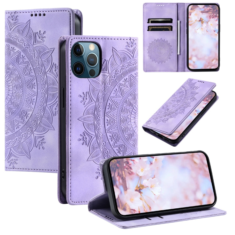 Totem Embossed Magnetic Leather Phone Case, For iPhone 13 Pro, For iPhone 13, For iPhone 13 mini, For iPhone 12 / 12 Pro, For iPhone 12 Pro Max