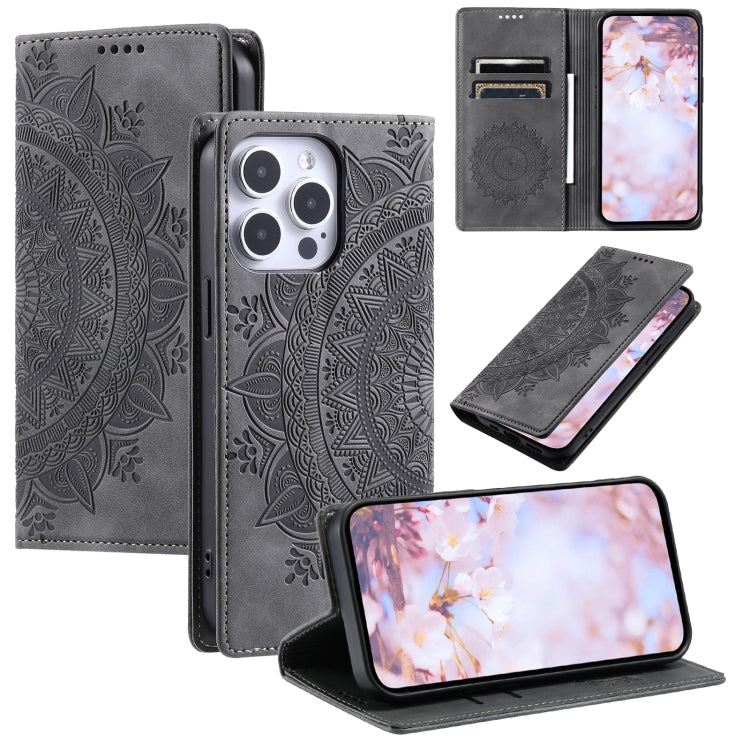 Totem Embossed Magnetic Leather Phone Case, For iPhone 16e, For iPhone 16 Pro Max, For iPhone 16 Pro, For iPhone 16 Plus, For iPhone 16