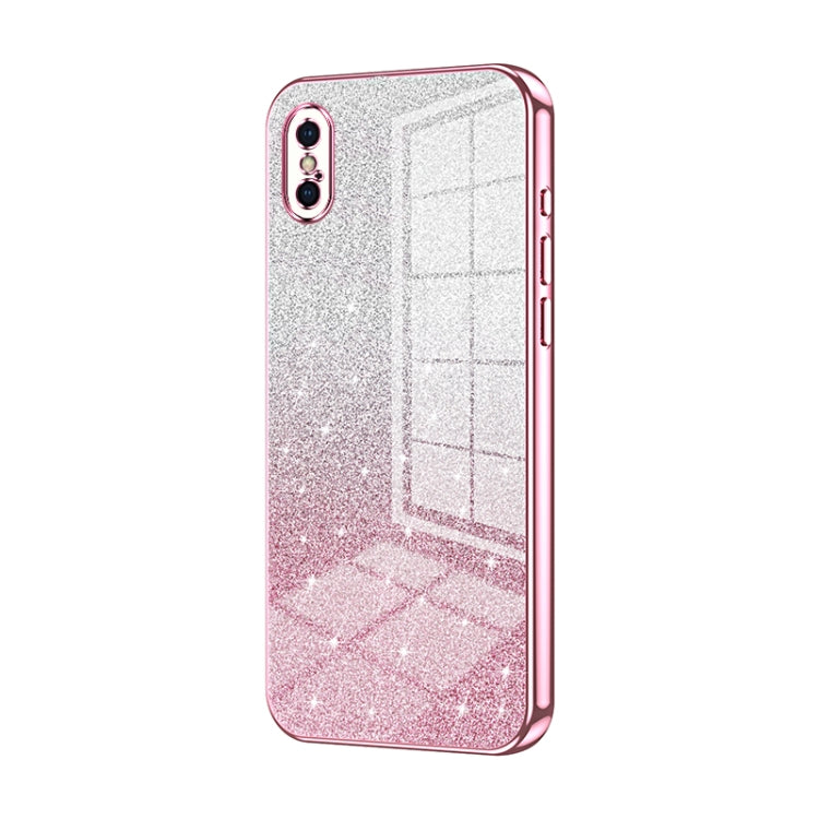 Gradient Glitter Powder Electroplated Phone Case, For iPhone 11, For iPhone 11 Pro, For iPhone X / XS, For iPhone XR