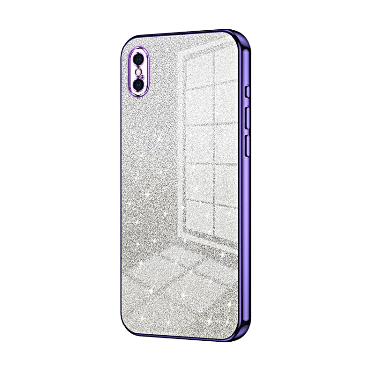 Gradient Glitter Powder Electroplated Phone Case, For iPhone XS Max, For iPhone 8 Plus / 7 Plus