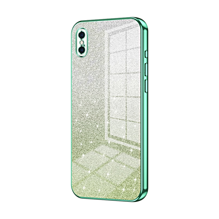 Gradient Glitter Powder Electroplated Phone Case, For iPhone XS Max, For iPhone 8 Plus / 7 Plus