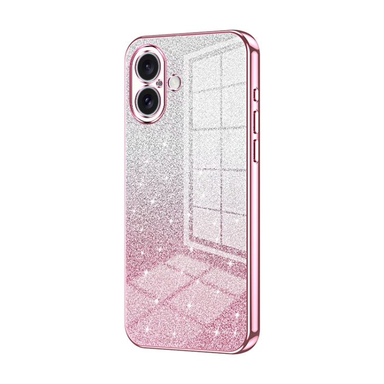 Gradient Glitter Powder Electroplated Phone Case, For iPhone 16 Pro Max, For iPhone 16 Pro, For iPhone 16 Plus, For iPhone 16