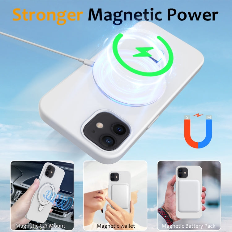 Liquid Silicone MagSafe Magnetic Phone Case with Ring Holder, For iPhone 11