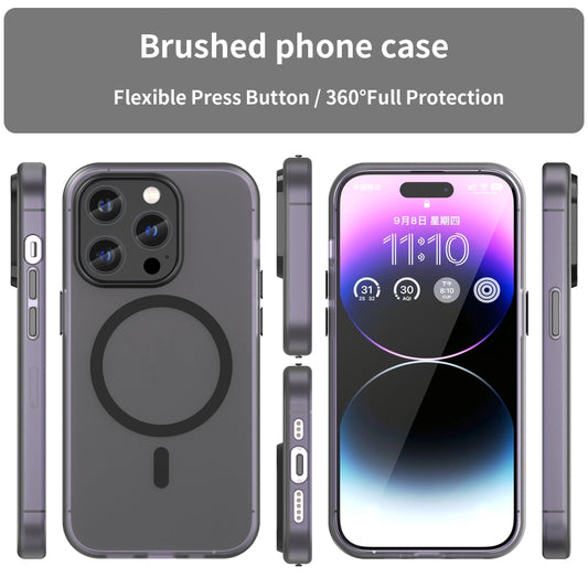 MagSafe Frosted Translucent TPU + PC Full Coverage Phone Case, For iPhone 14 Pro Max, For iPhone SE 2022 / 2020 / 8, For iPhone 13 Pro Max