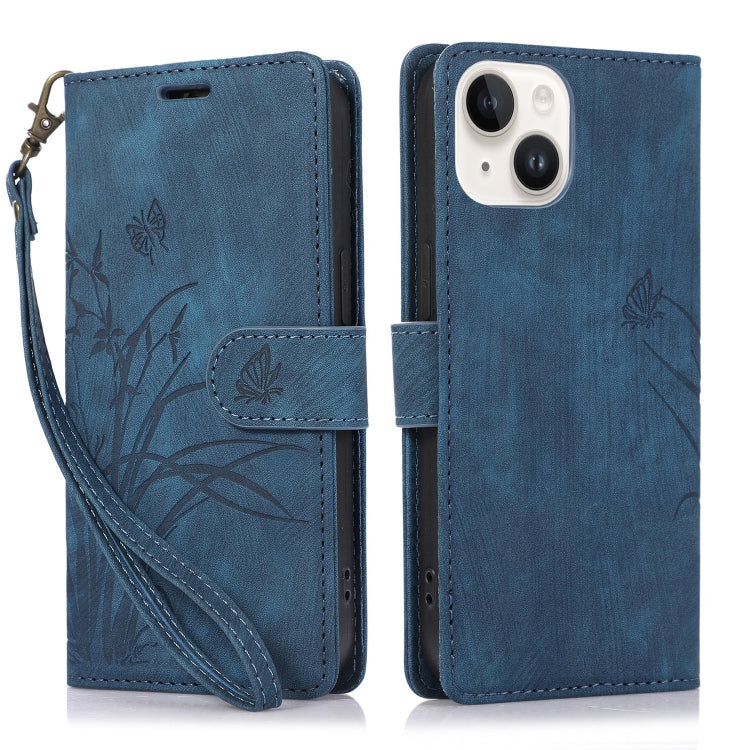 Orchid Butterfly Embossed Leather Phone Case, For iPhone 13, For iPhone 12 / 12 Pro, For iPhone 12 Pro Max, For iPhone 11 Pro Max, For iPhone 11