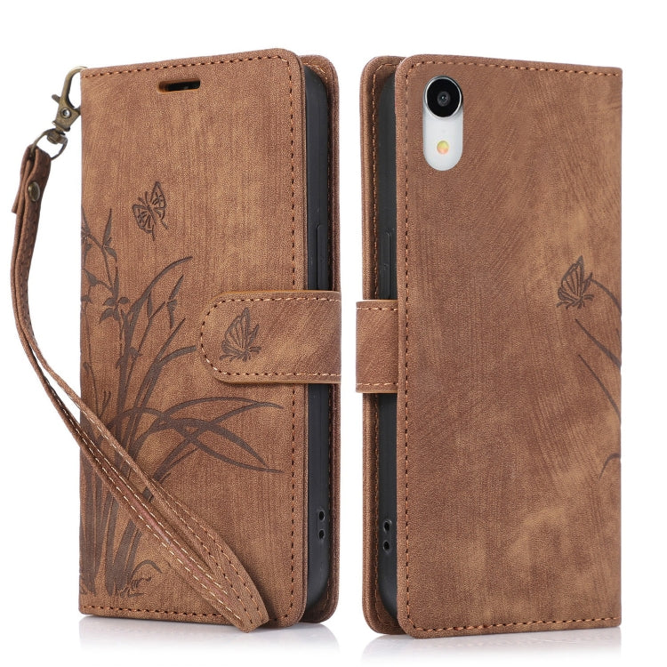 Orchid Butterfly Embossed Leather Phone Case, For iPhone 11 Pro, For iPhone X / XS, For iPhone XR, For iPhone XS Max, For iPhone 7 Plus / 8 Plus