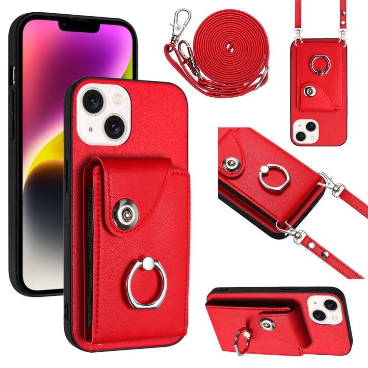 Organ Card Bag Ring Holder Phone Case with Long Lanyard, For iPhone 15 Pro, For iPhone 15 Plus, For iPhone 15, For iPhone 14 Plus, For iPhone 14