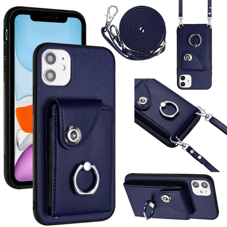 Organ Card Bag Ring Holder Phone Case with Long Lanyard, For iPhone 12 mini, For iPhone 11 Pro Max, For iPhone 11, For iPhone 11 Pro, For iPhone X / XS