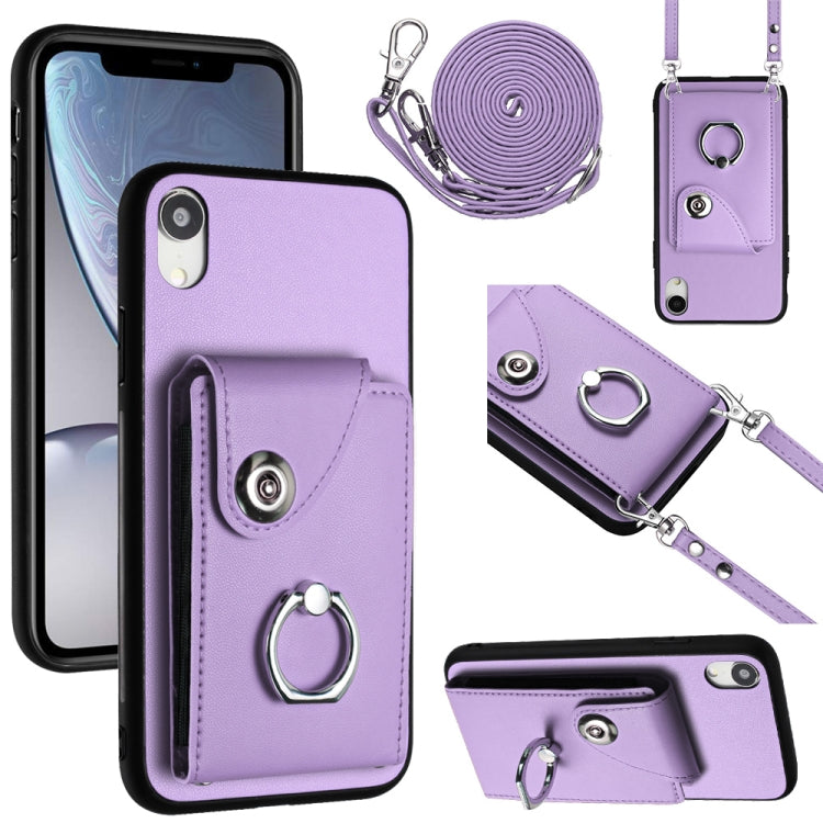 Organ Card Bag Ring Holder Phone Case with Long Lanyard, For iPhone XR, For iPhone XS Max, For iPhone 8 Plus / 7 Plus