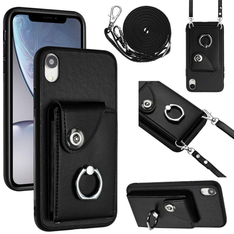 Organ Card Bag Ring Holder Phone Case with Long Lanyard, For iPhone XR, For iPhone XS Max, For iPhone 8 Plus / 7 Plus