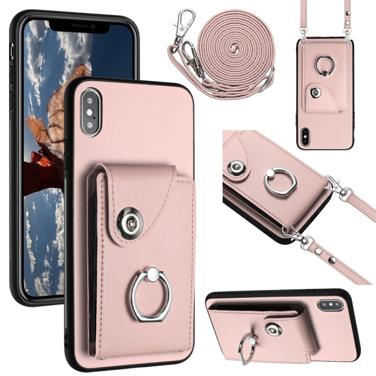 Organ Card Bag Ring Holder Phone Case with Long Lanyard, For iPhone XR, For iPhone XS Max, For iPhone 8 Plus / 7 Plus