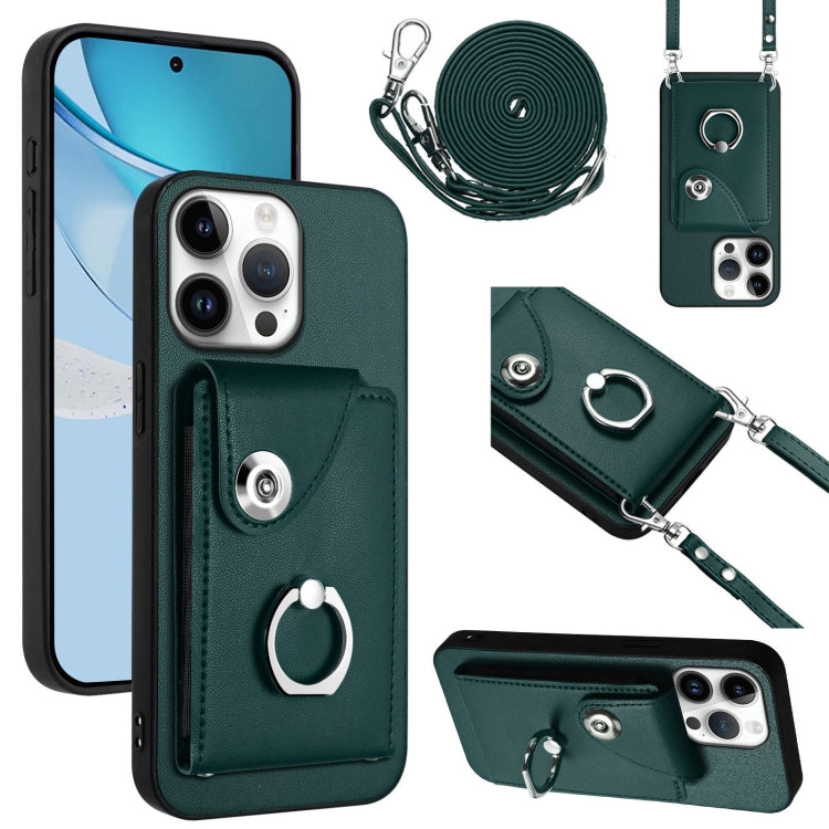 Organ Card Bag Ring Holder Phone Case with Long Lanyard, For iPhone 16 Pro Max, For iPhone 16 Pro, For iPhone 16 Plus, For iPhone 16, For iPhone 15 Pro Max