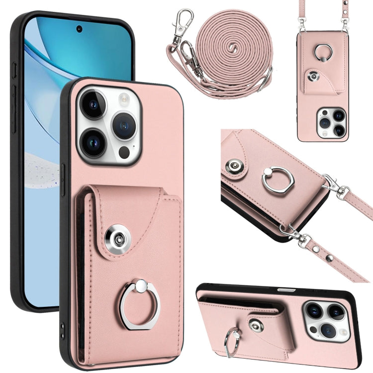 Organ Card Bag Ring Holder Phone Case with Long Lanyard, For iPhone 16 Pro Max, For iPhone 16 Pro, For iPhone 16 Plus, For iPhone 16, For iPhone 15 Pro Max