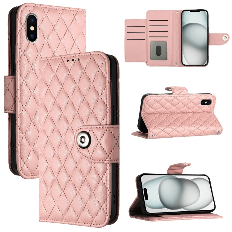 Rhombic Texture Flip Leather Phone Case with Lanyard, For iPhone 11, For iPhone 11 Pro, For iPhone XS / X, For iPhone XR, For iPhone XS Max