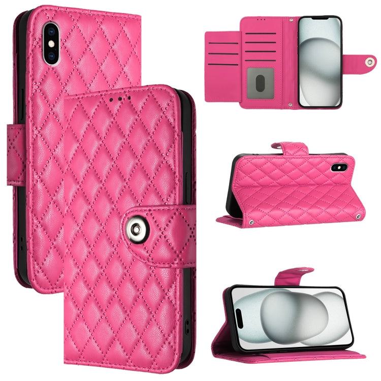 Rhombic Texture Flip Leather Phone Case with Lanyard, For iPhone 11, For iPhone 11 Pro, For iPhone XS / X, For iPhone XR, For iPhone XS Max