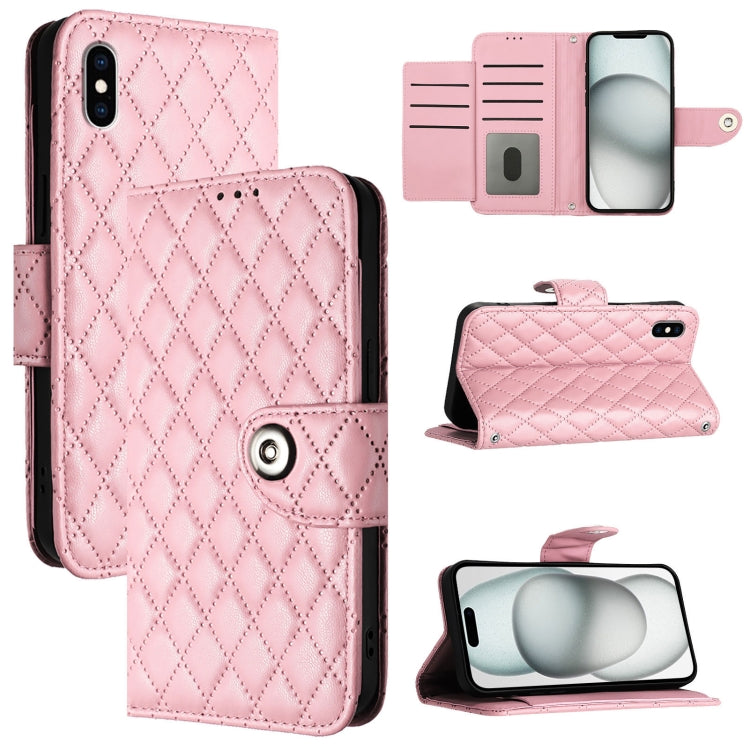 Rhombic Texture Flip Leather Phone Case with Lanyard, For iPhone 11, For iPhone 11 Pro, For iPhone XS / X, For iPhone XR, For iPhone XS Max