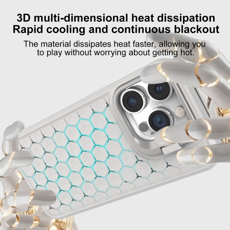 Honeycomb Radiating Lens Holder Magsafe Phone Case, For iPhone 16 Pro Max, For iPhone 16 Pro, For iPhone 16 Plus, For iPhone 16, For iPhone 15 Pro Max