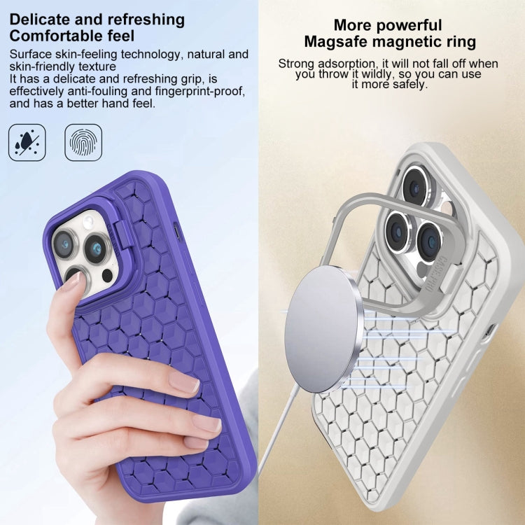 Honeycomb Radiating Lens Holder Magsafe Phone Case, For iPhone 16 Pro Max, For iPhone 16 Pro, For iPhone 16 Plus, For iPhone 16, For iPhone 15 Pro Max