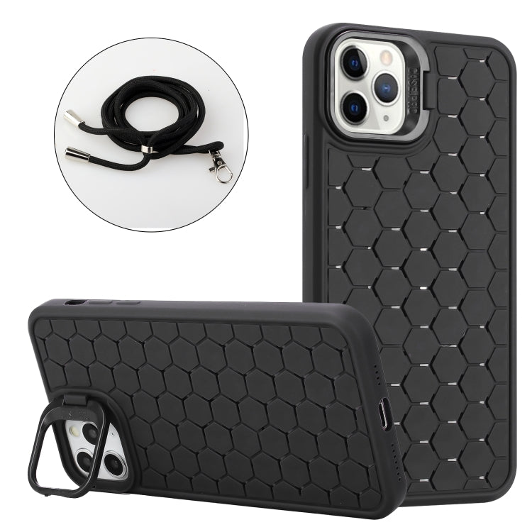 Honeycomb Radiating Lens Holder Magsafe Phone Case with Lanyard, For iPhone 15 Pro, For iPhone 15 Plus, For iPhone 15, For iPhone 14 Plus, For iPhone 14