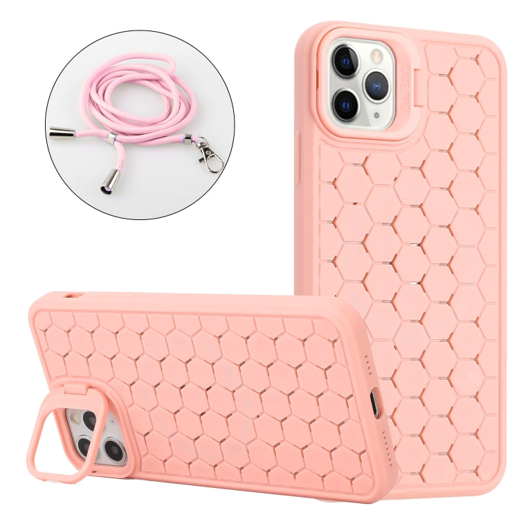 Honeycomb Radiating Lens Holder Magsafe Phone Case with Lanyard, For iPhone 15 Pro, For iPhone 15 Plus, For iPhone 15, For iPhone 14 Plus, For iPhone 14