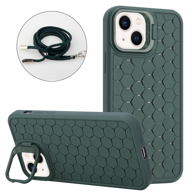 Honeycomb Radiating Lens Holder Magsafe Phone Case with Lanyard, For iPhone 14 Pro, For iPhone 14 Pro Max, For iPhone 13 Pro Max, For iPhone 13 Pro, For iPhone 13