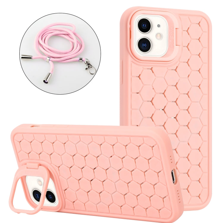 Honeycomb Radiating Lens Holder Magsafe Phone Case with Lanyard, For iPhone 12, For iPhone 12 Pro Max, For iPhone 12 Pro, For iPhone 11 Pro Max, For iPhone 11