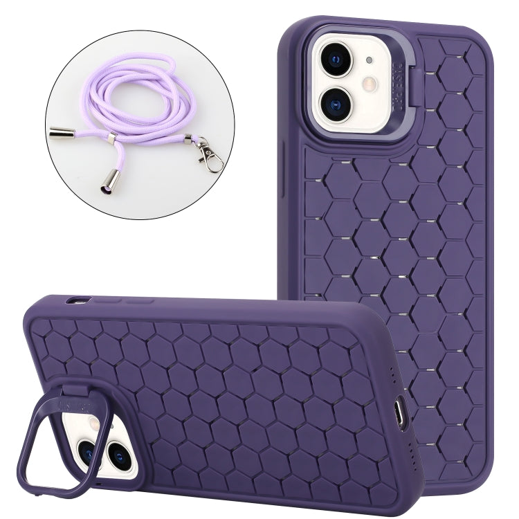 Honeycomb Radiating Lens Holder Magsafe Phone Case with Lanyard, For iPhone 12, For iPhone 12 Pro Max, For iPhone 12 Pro, For iPhone 11 Pro Max, For iPhone 11