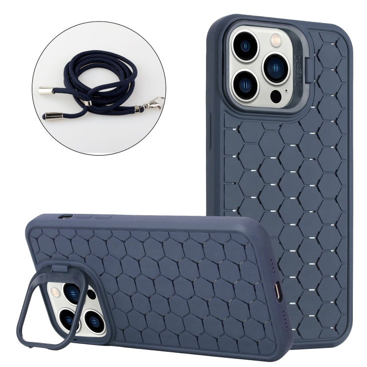 Honeycomb Radiating Lens Holder Magsafe Phone Case with Lanyard, For iPhone 12, For iPhone 12 Pro Max, For iPhone 12 Pro, For iPhone 11 Pro Max, For iPhone 11