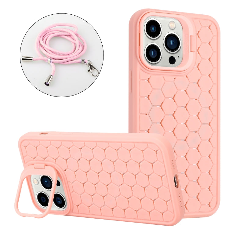 Honeycomb Radiating Lens Holder Magsafe Phone Case with Lanyard, For iPhone 12, For iPhone 12 Pro Max, For iPhone 12 Pro, For iPhone 11 Pro Max, For iPhone 11